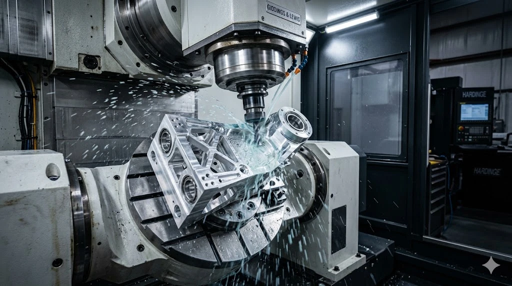 Simultaneous 5-axis CNC machining process on a complex thin-walled 6061 aluminum robotic arm component